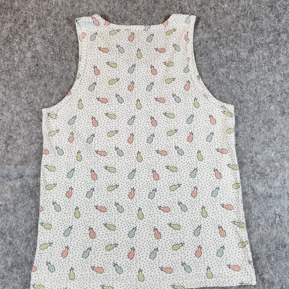 Chubbies Pineapple Tank Top Shirt Men L Cream Pocket Tropical Hawaiian Beach Gym - Picture 5 of 8